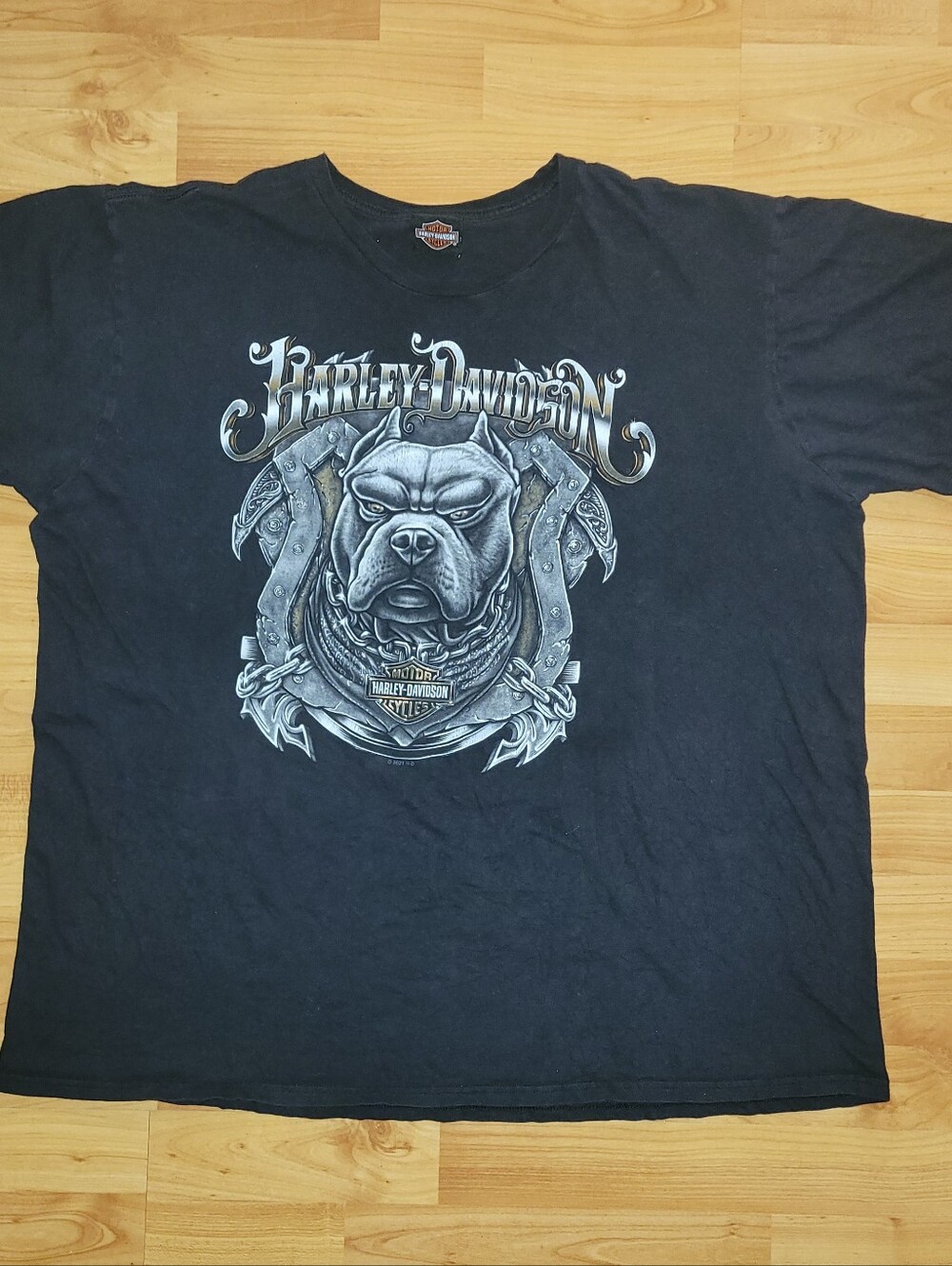 Harley-Davidson Pittbul Big Dog Men's Black Graphic Motorcycle T-Shirt, 2XL